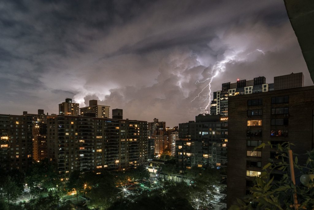 lightning over UWS looking south-west