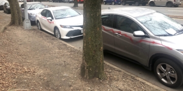 65 Vehicles Spray Painted on Riverside Drive