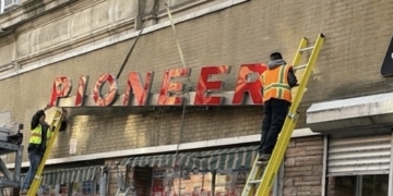 Hold the Presses! Updated! New Pioneer Sign Is Decidedly Not Neon — Or Is It?