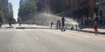 Cooling Off on Columbus Avenue Open Streets