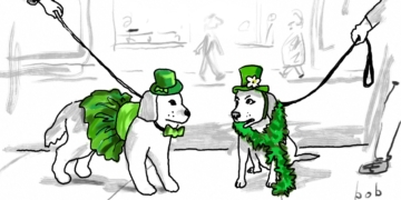 WSR Cartoon: It’s Not All Treats and Belly Rubs for UWS Dogs