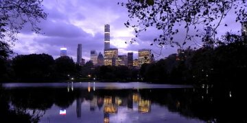 Central Park at night.