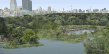 New Harlem Meer Skating, Swimming, and Recreation Facility in Central Park Set to Open in April
