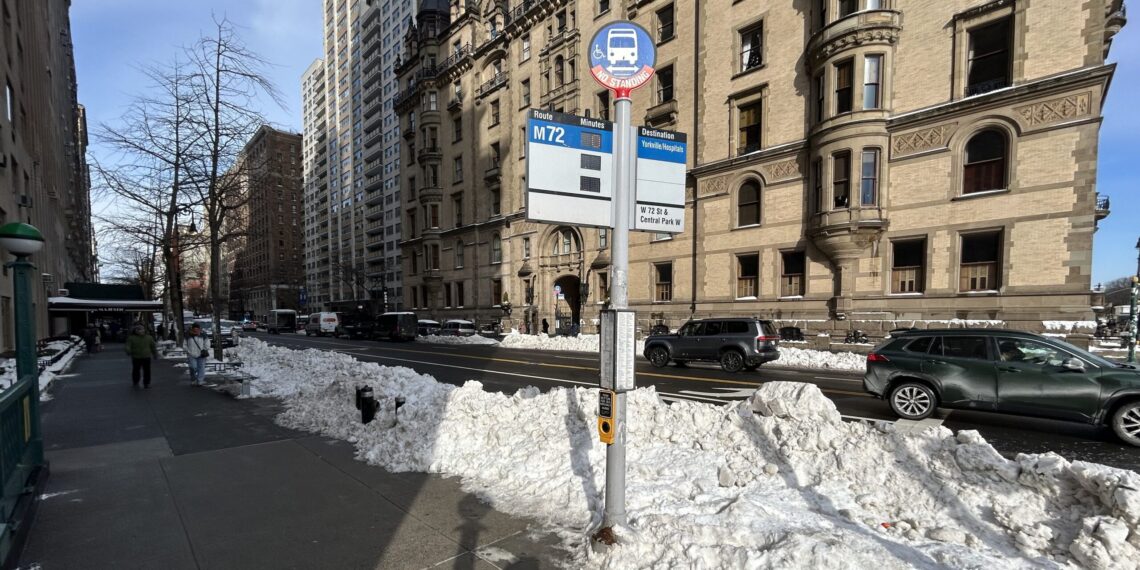 Some Upper West Side Bus Stops Still Snowed In Following Weekend Blizzard