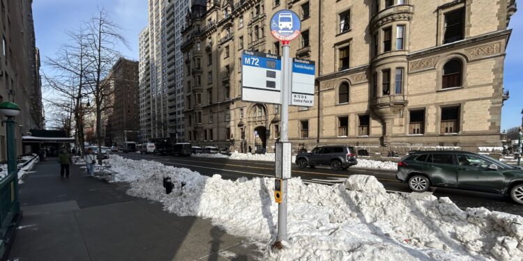Some Upper West Side Bus Stops Still Snowed In Following Weekend Blizzard