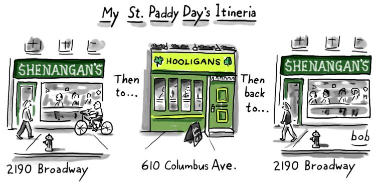 WSR Cartoon: My St. Patrick’s Day Plans on the Upper West Side