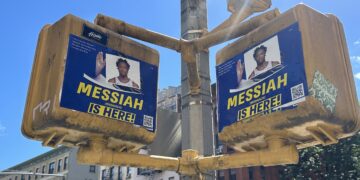 NY Knicks Player OG Anunoby’s Face Stuck on ‘Messiah Is Here’ Upper West Side Signs
