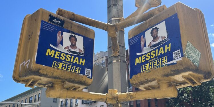 NY Knicks Player OG Anunoby’s Face Stuck on ‘Messiah Is Here’ Upper West Side Signs