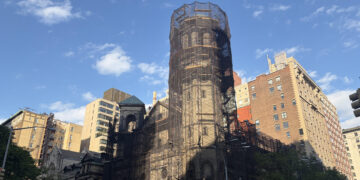 UWS Shed Watch: Behind This Church’s Scaffolding, a 129-Year-Old Neighborhood Roof Is Being Restored