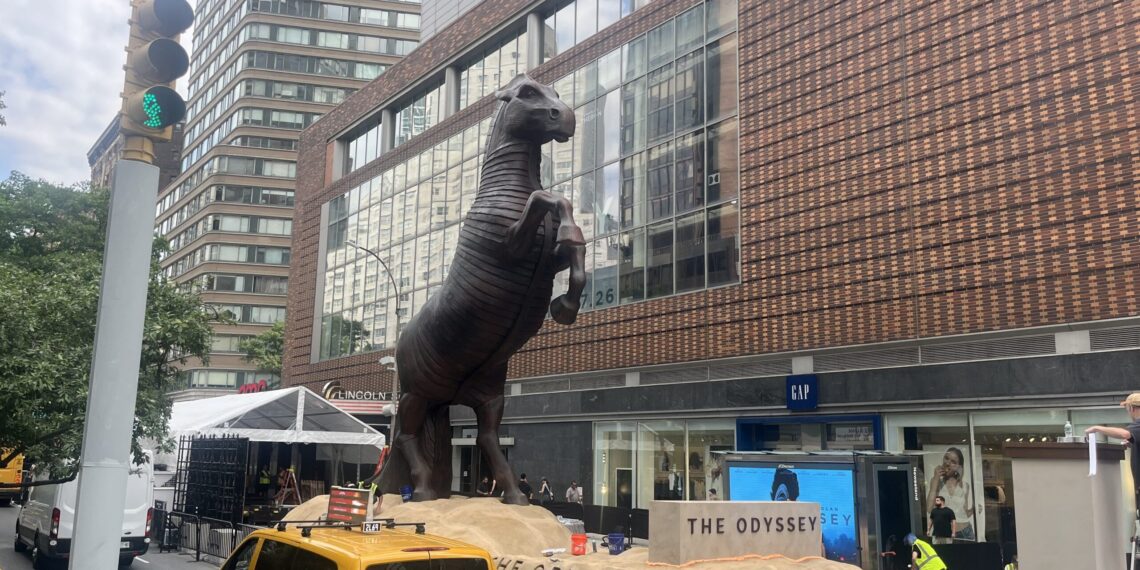 40-Foot Trojan Horse Statue Erected in Front of Upper West Side Movie Theater