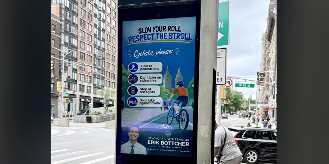 ‘Slow Your Roll’ Messaging for Cyclists Goes Up on the Upper West Side