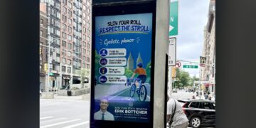 ‘Slow Your Roll’ Messaging for Cyclists Goes Up on the Upper West Side