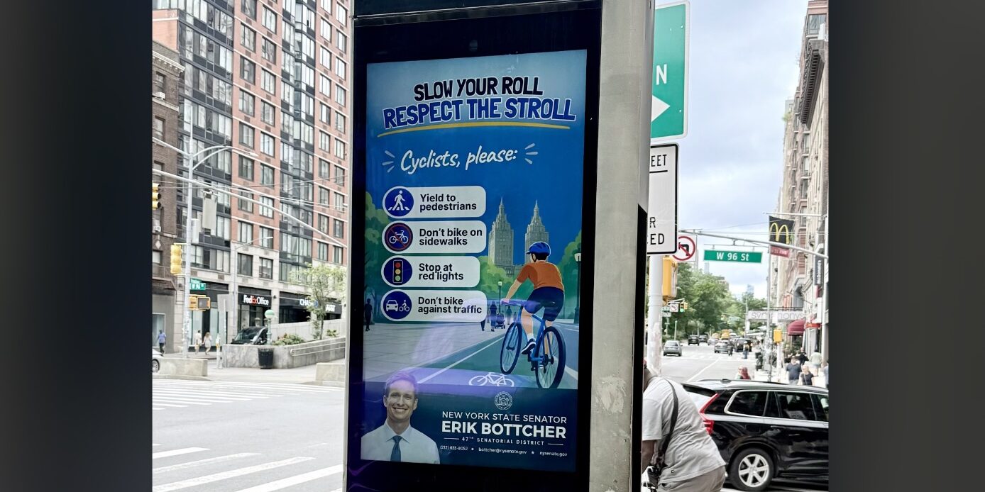 ‘Slow Your Roll’ Messaging for Cyclists Goes Up on the Upper West Side