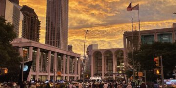 An Awesome and Unsettling Sunset Over Lincoln Center on the Upper West Side