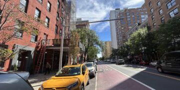Large Silver Poles Erected Along Busy Upper West Side Traffic Corridor